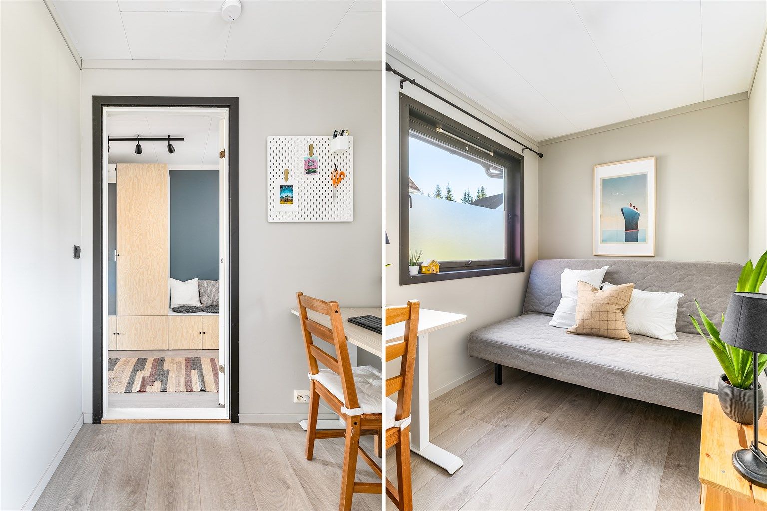 To soverom gjør leiligheten til et reelt alternativ for en liten småbarnsfamilie.