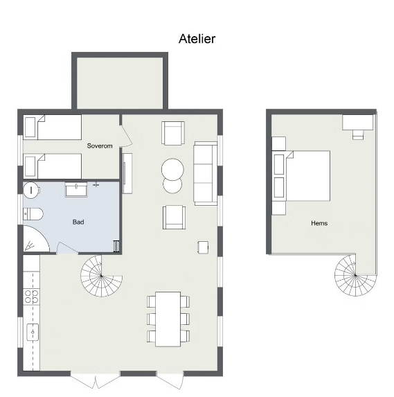 Plantegning - Atelier