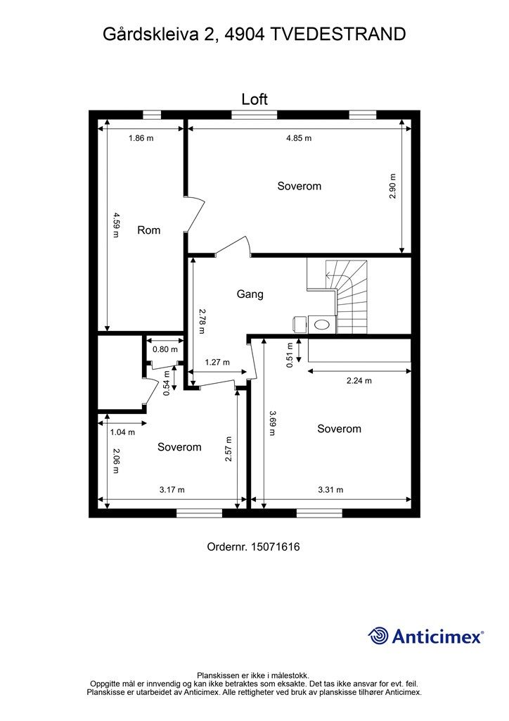 Plantegning loftsetasje
