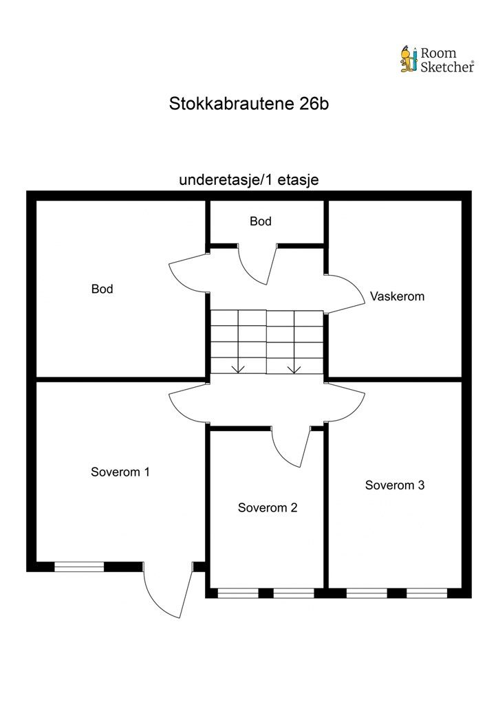 Plantegning u.etg og 1. etg.