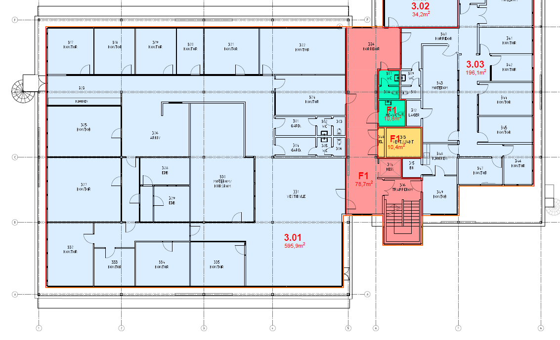 Plantegning 3 etasje