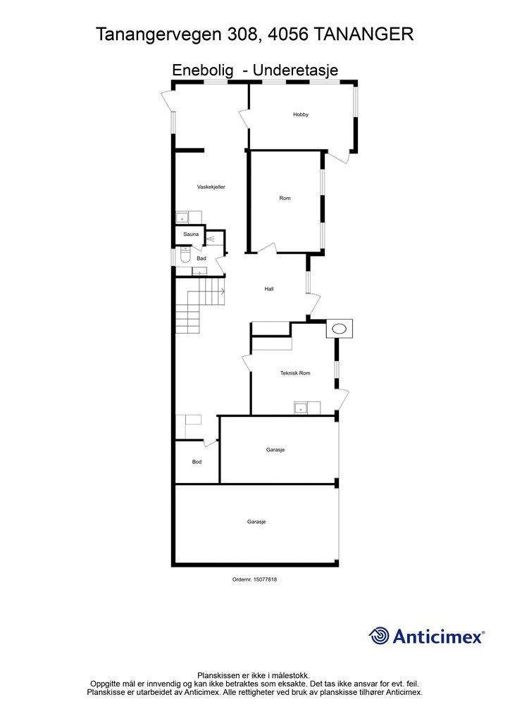 Plantegning underetasje.