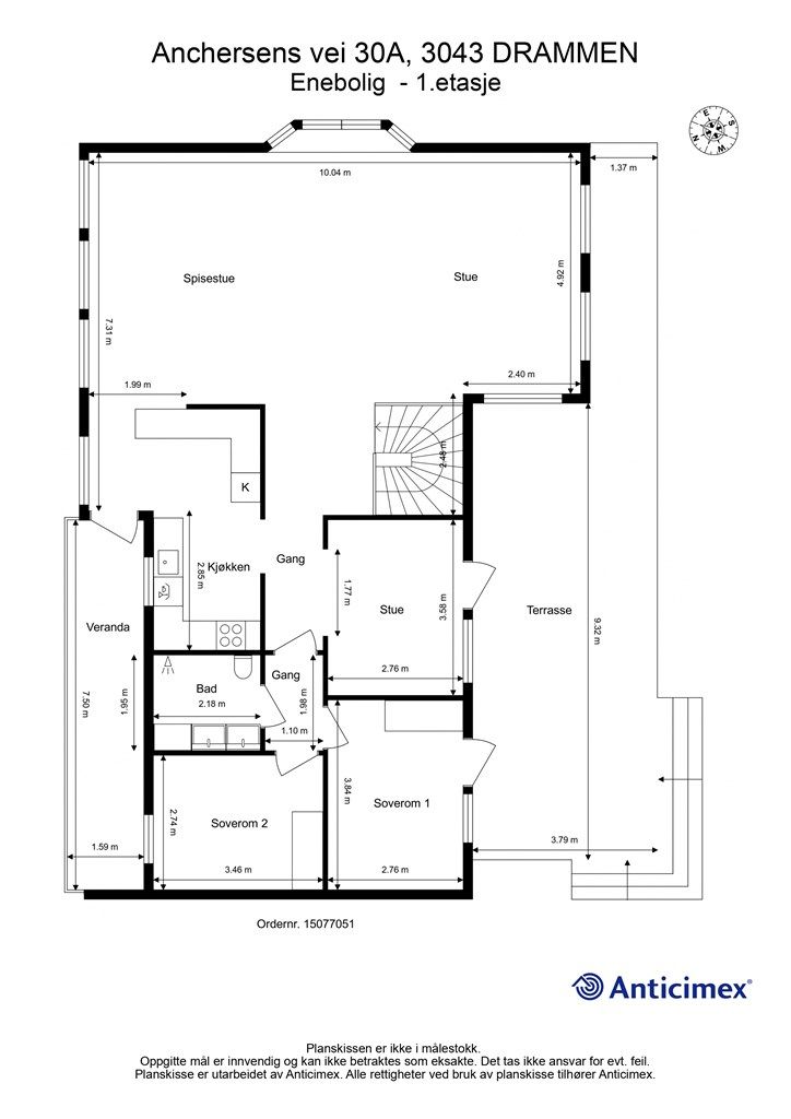 Plantegning for 1. etasje.