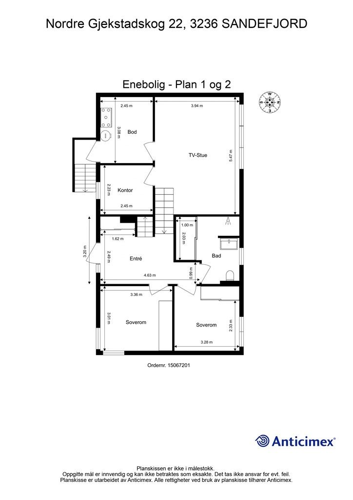 Plantegning-Plan 1 og 2