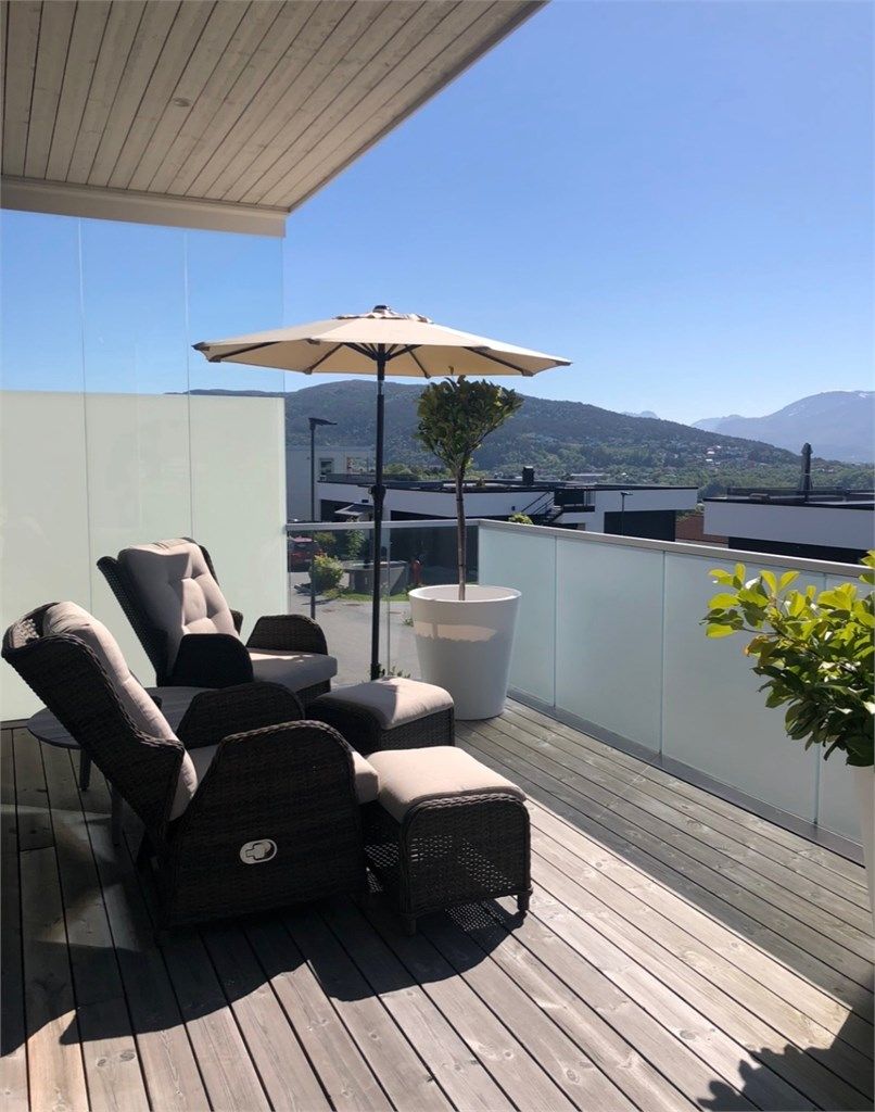 Balkong med flott utiskt