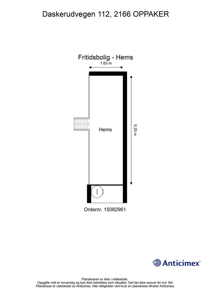 Plantegning Fritidsbolig - Hems