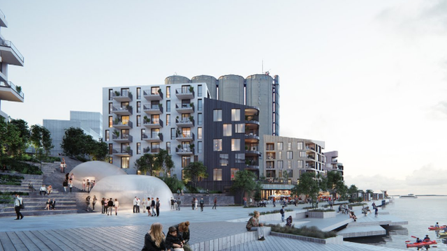 Illustrasjon over planer i Slemmestad - Byggingen er i gang - Se kystbyen-slemmestad.no