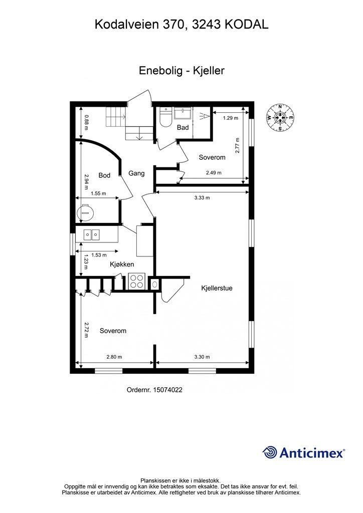 Plantegning kjeller.