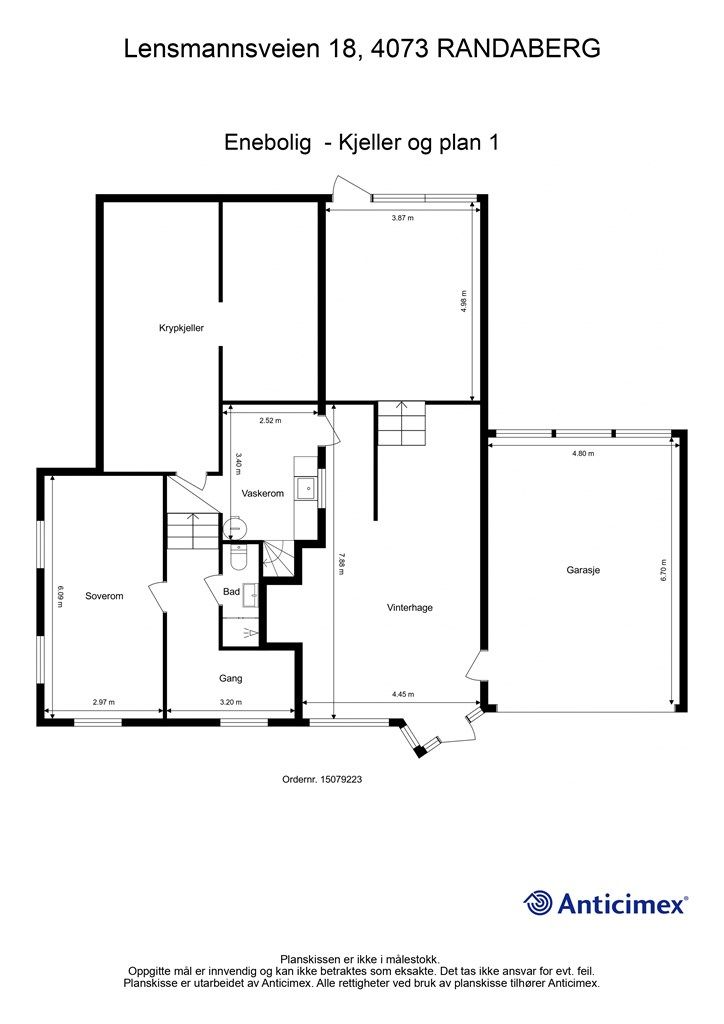 Plantegning - Kjeller og plan