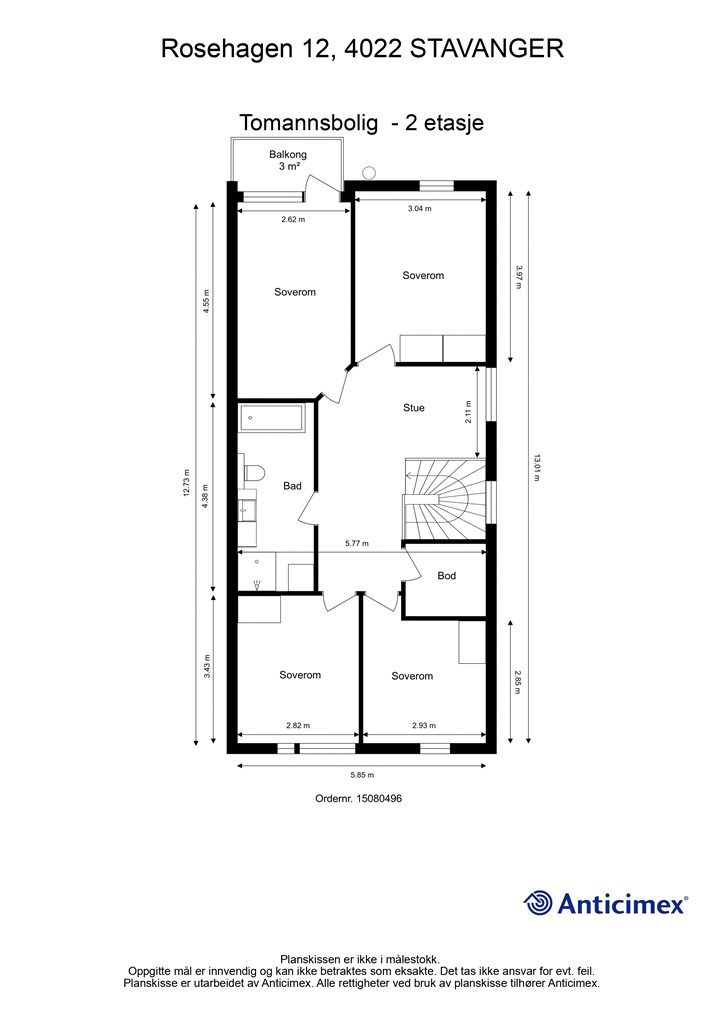 Plantegning 2 etasje