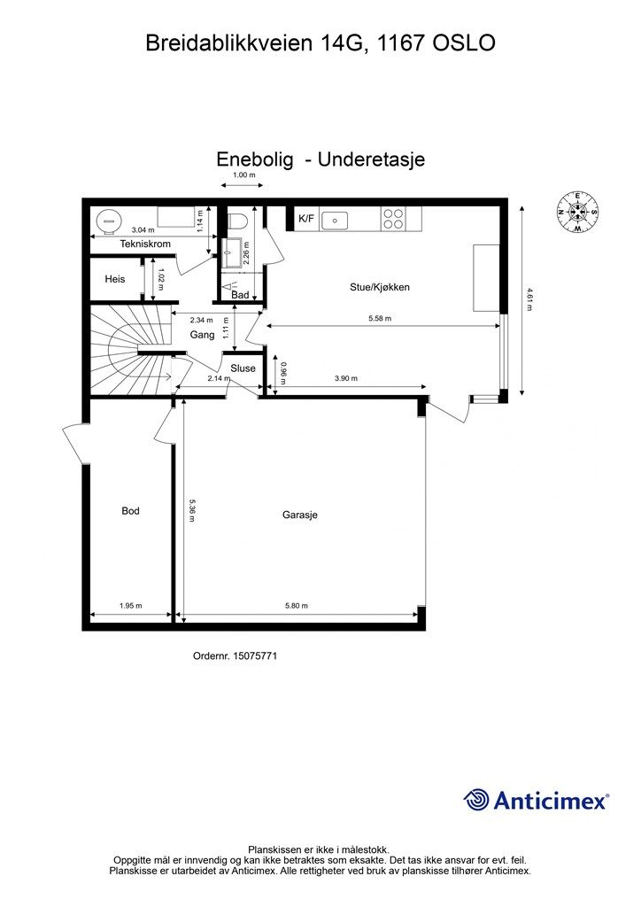 Plantegning U. Etasje. 