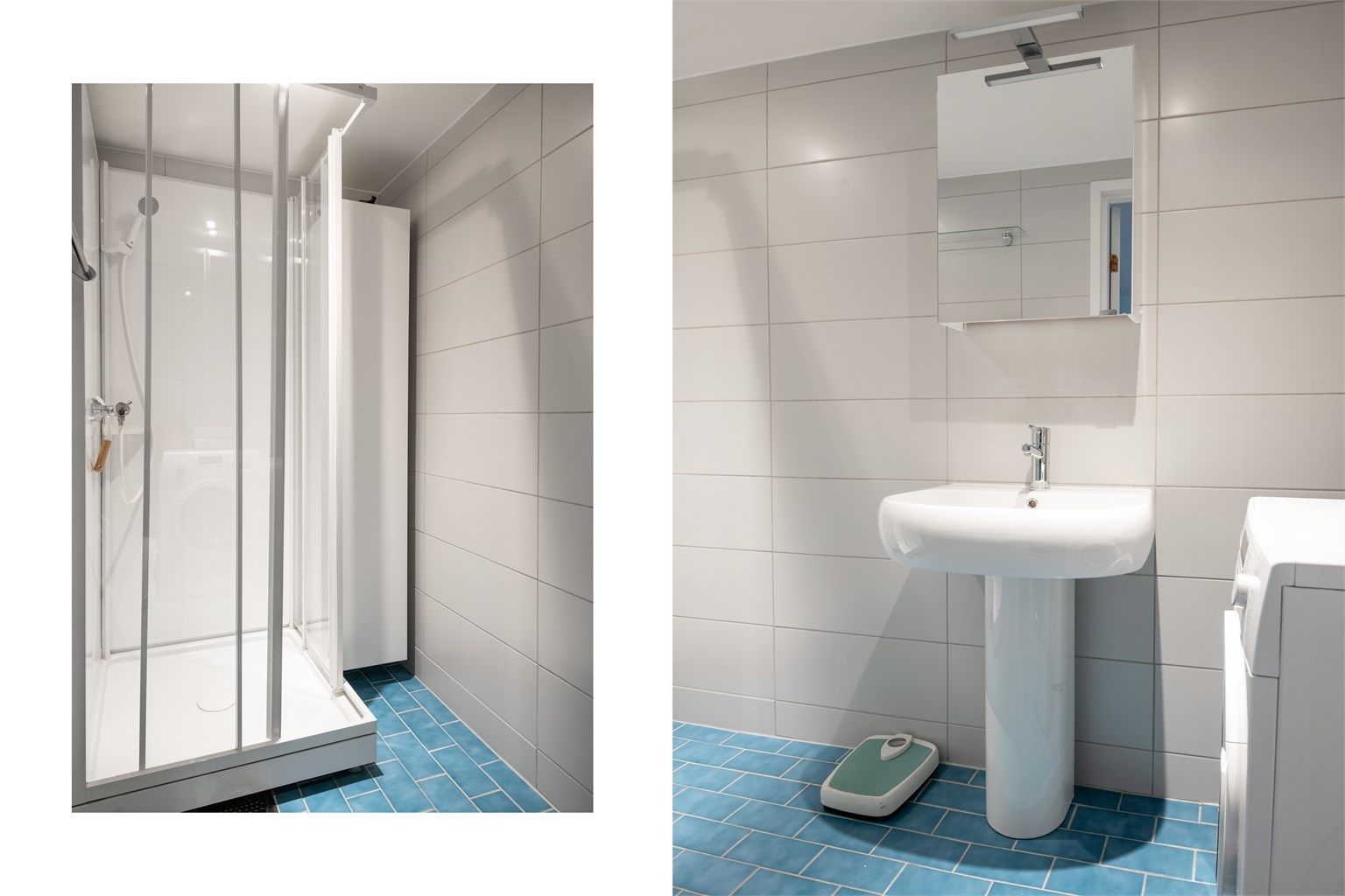 Badet i underetasjen ble oppgradert i 2018 og har dusjkabinett og opplegg for vaskemaskin.