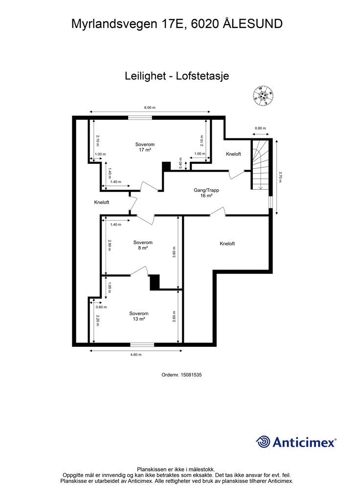 Plantegning - loftsetasje 2D