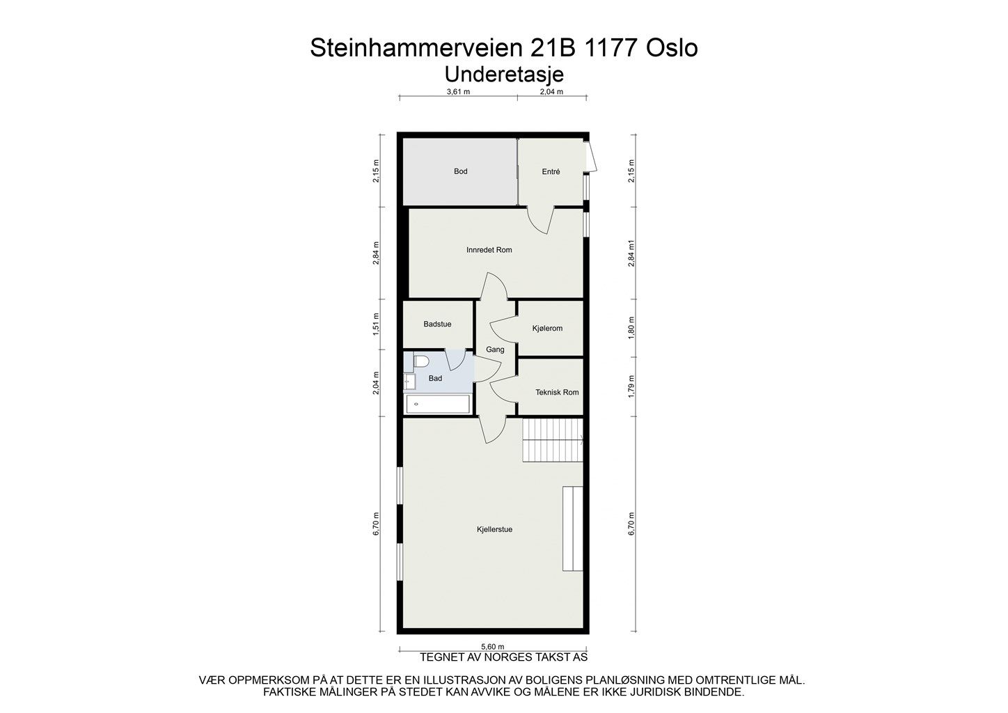 Planløsning underetasje.