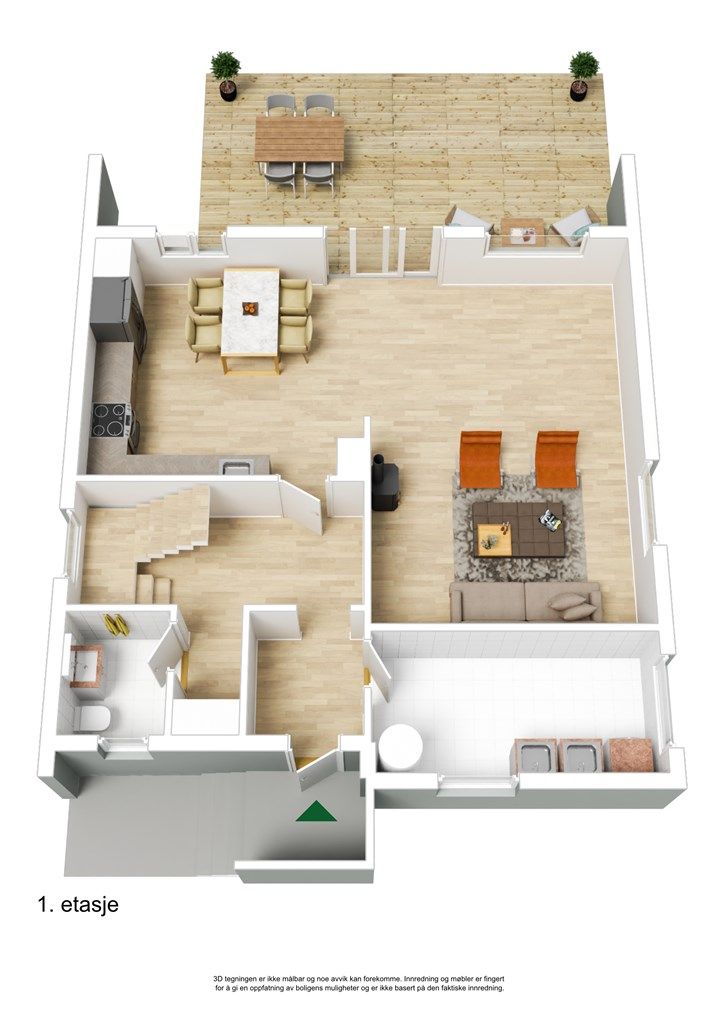 3 D plantegning 1. etasje