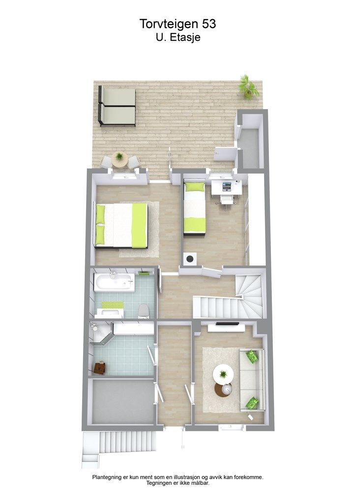 3 D plantegning underetasje