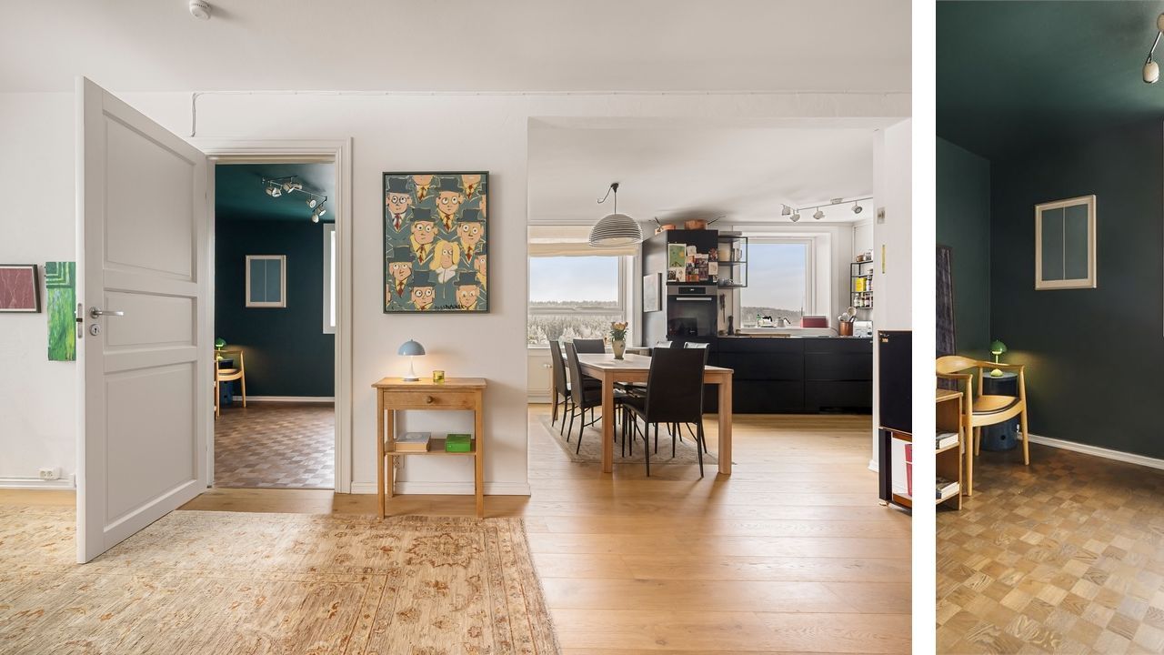 Fra stuen er det videre adkomst til boligens hovedsoverom.