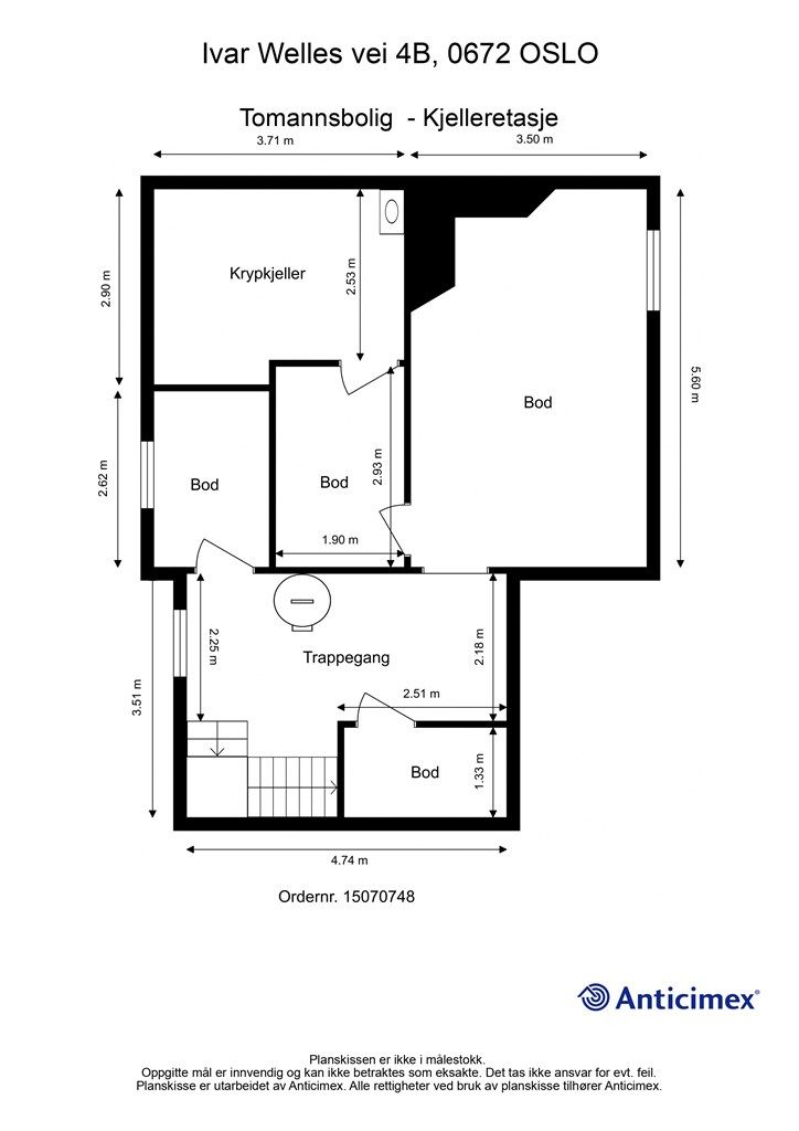 Plantegning- Kjelleretasje.