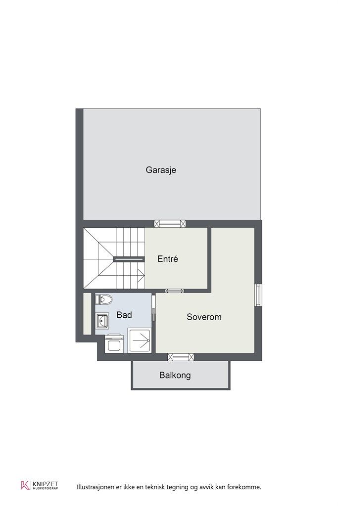 Plantegning: 2. etasje finner du boligens inngangsparti. Her er det også en carportløsning, og ikke en lukket garasje.