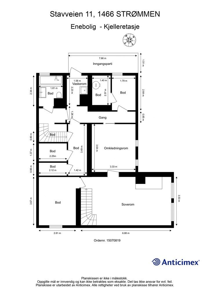 Plantegning kjelleretasje