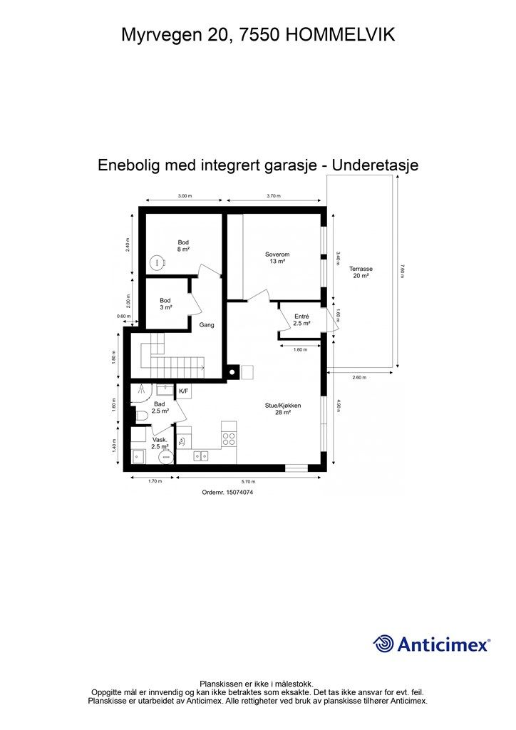 Planskisse underetasje. 