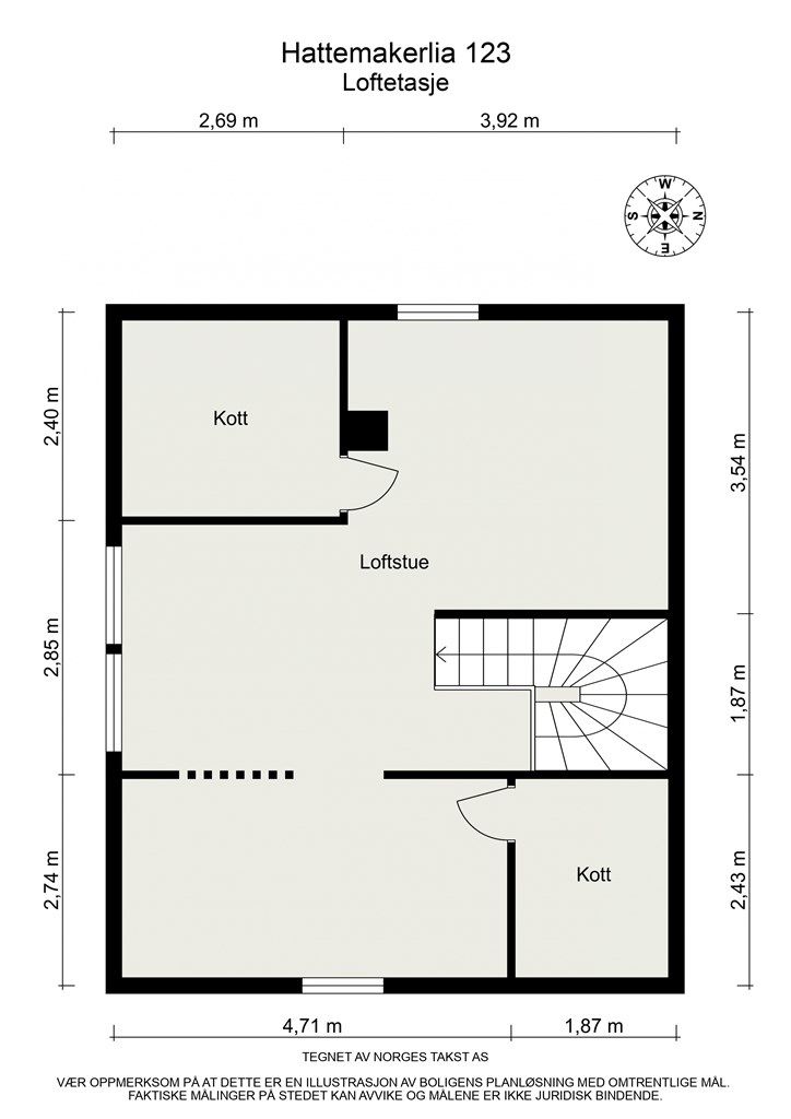 Plantegning - Loftetasje