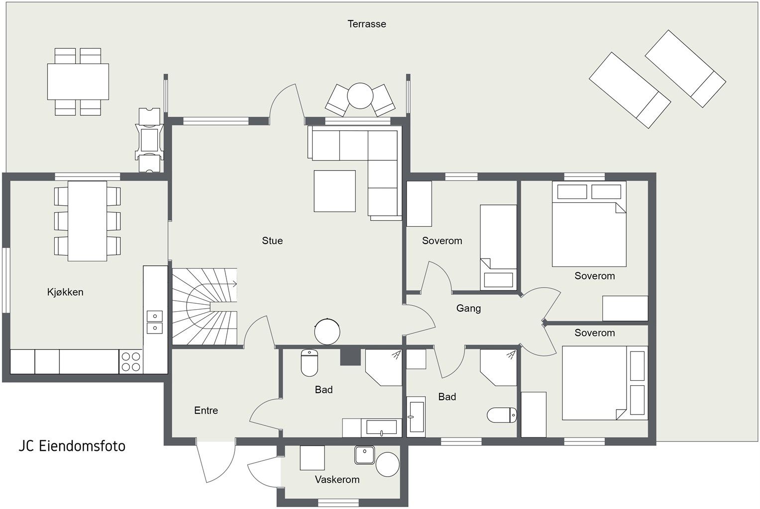 2 D planløsning 1. etasje