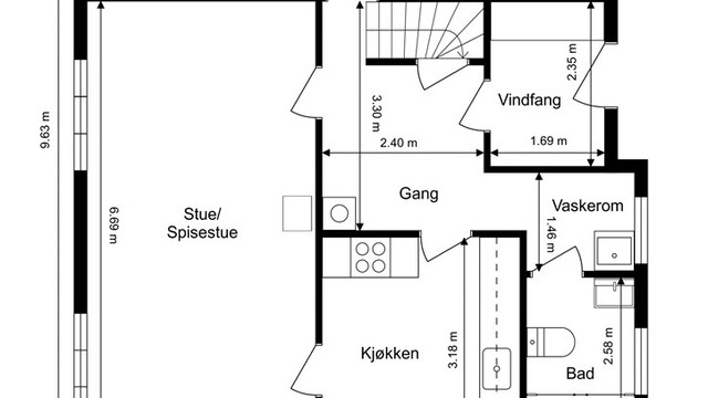 Planløsning 1 etg.