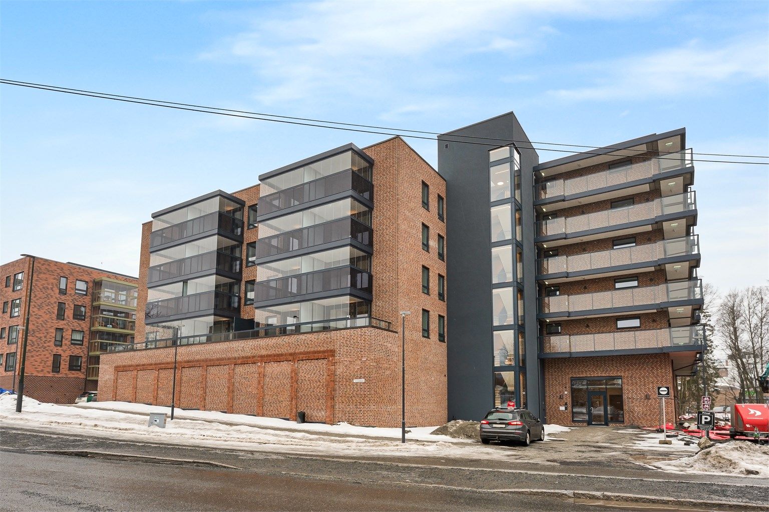 Bergerløkka er et spennende byggeområde med felles terrasse for beboerne. I 1. etasje blir det næringslokale. Her er det også planlagt en restaurant med uteservering