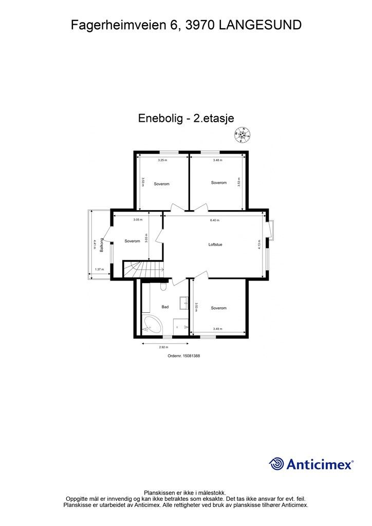 Plantegning - 2. etasje fungerer som en base for de sekundære funksjonene.