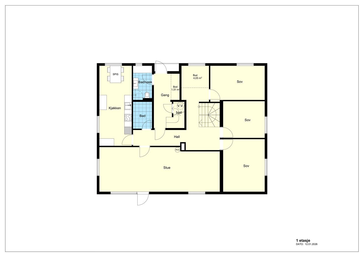 Plantegning - 1. etasje