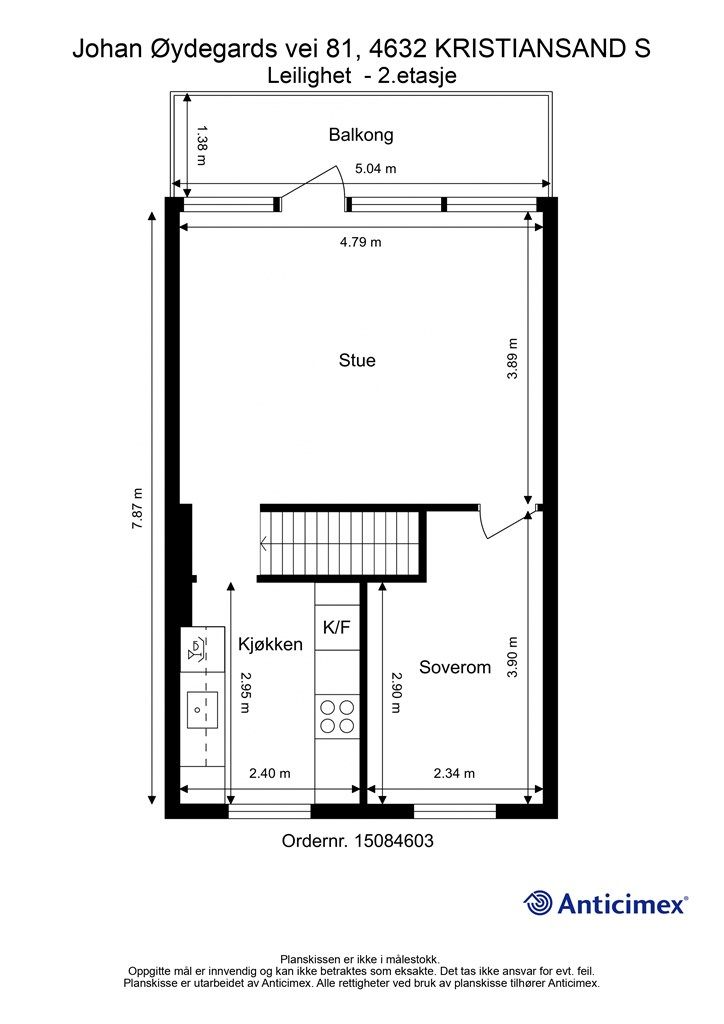 Plantegning 2. etasje m/ mål