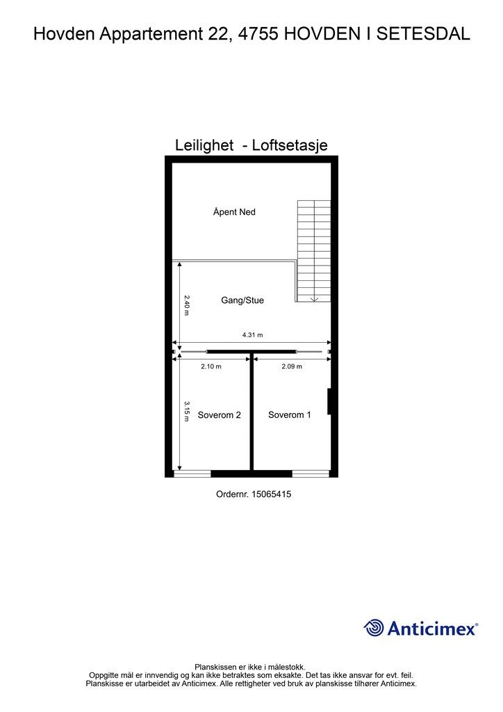 Plantegning Loftsetasje 