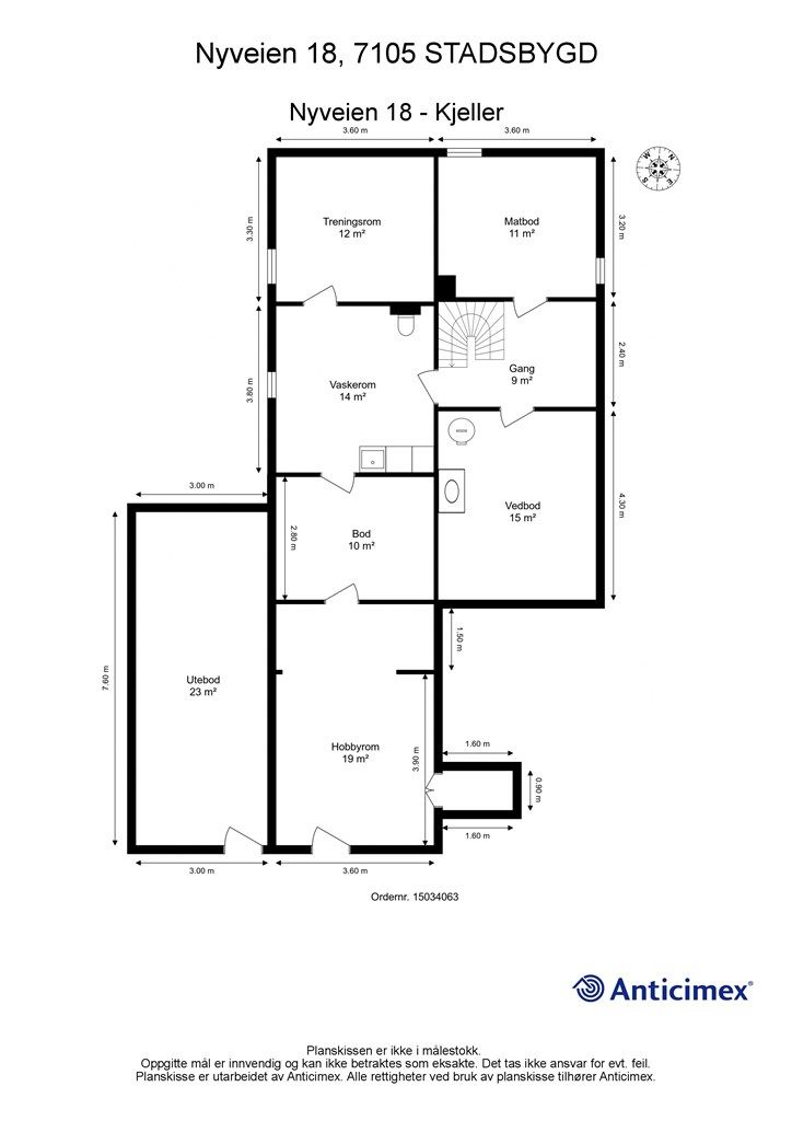 Planskisse hovedbolig - kjelleretasje