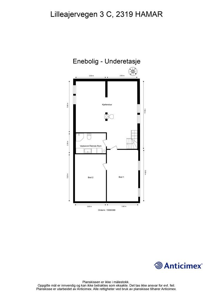 Plantegning underetasje.