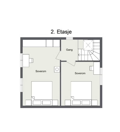 Plantegning enebolig - 2. etasje