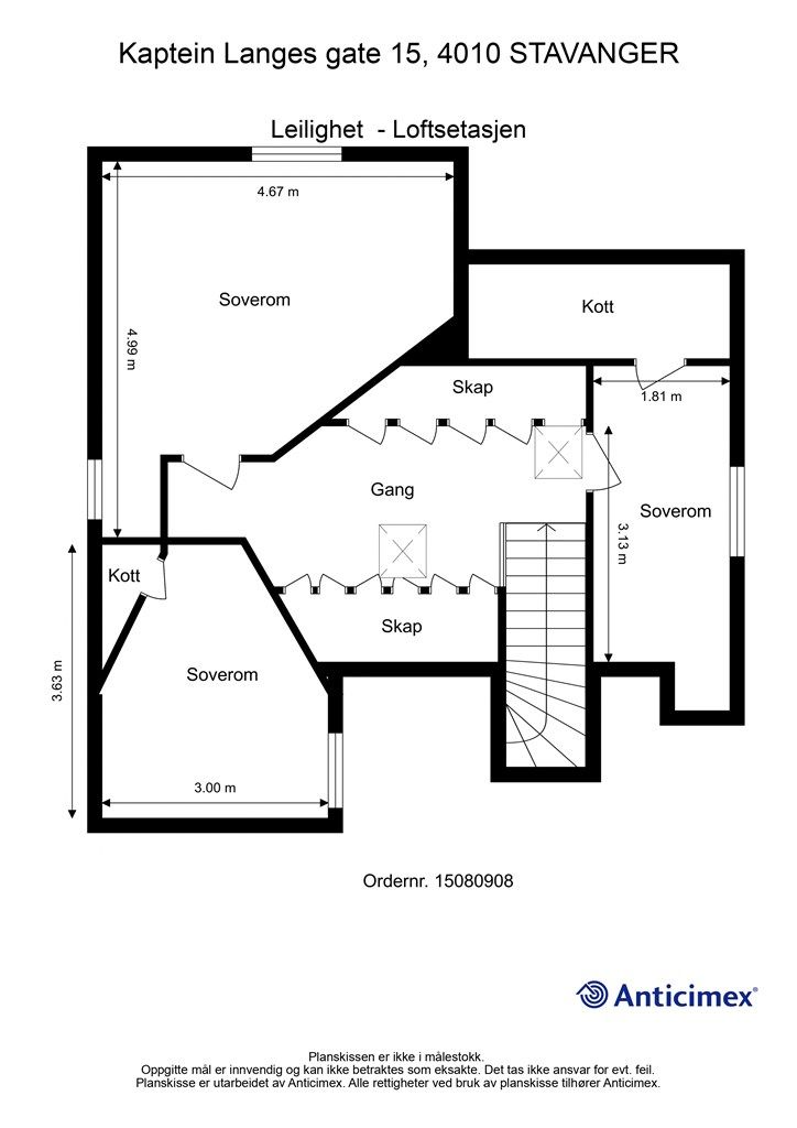 Plantegning loft. 