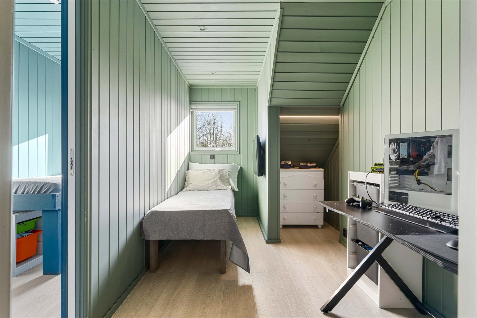 Soverom 3. Rommet er delt med en lettvegg til fordel for 2 rom.