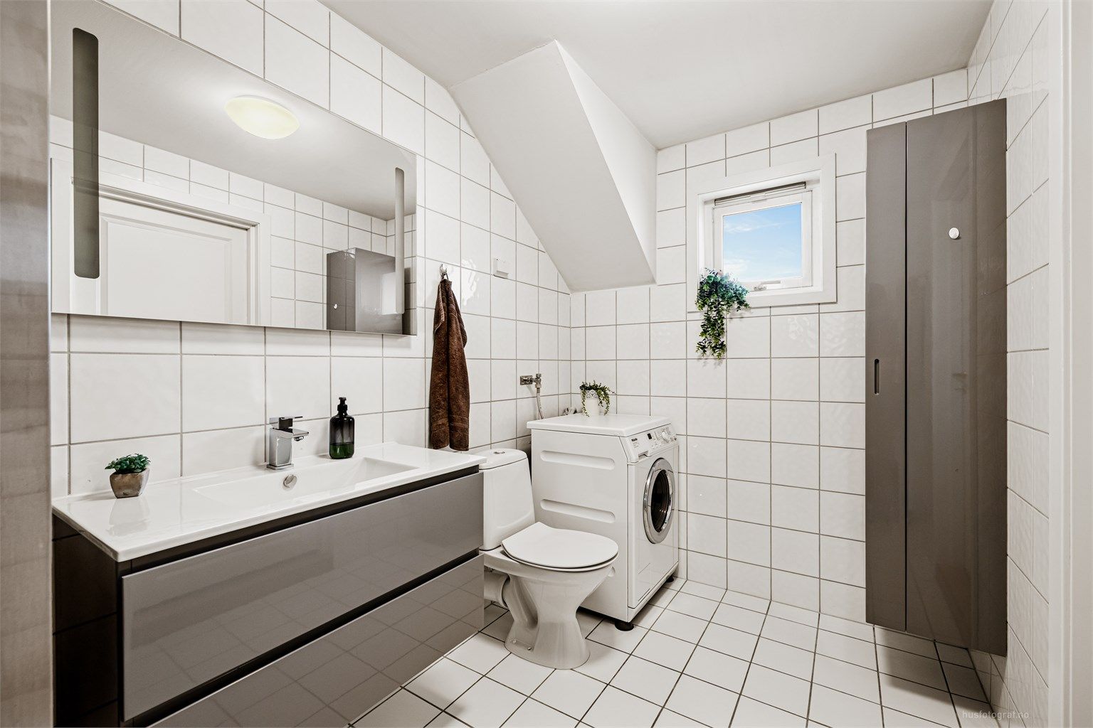 Her er det opplegg for vaskemaskin.