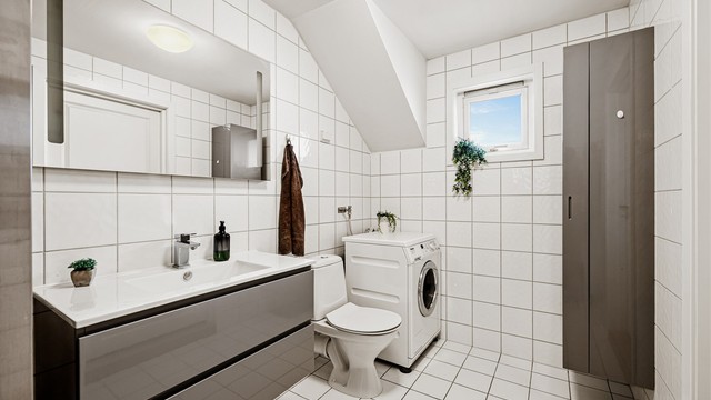 Her er det opplegg for vaskemaskin.