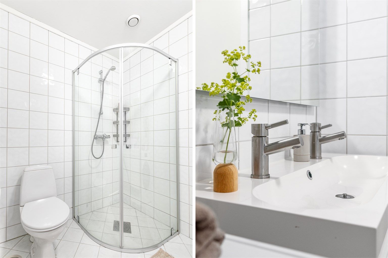 Dobbel servant gjør det mulig for to personer å benytte badet samtidig.