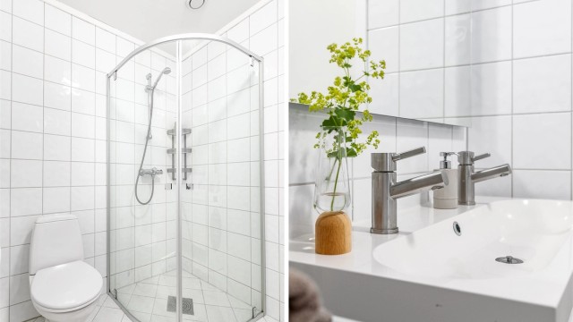 Dobbel servant gjør det mulig for to personer å benytte badet samtidig.