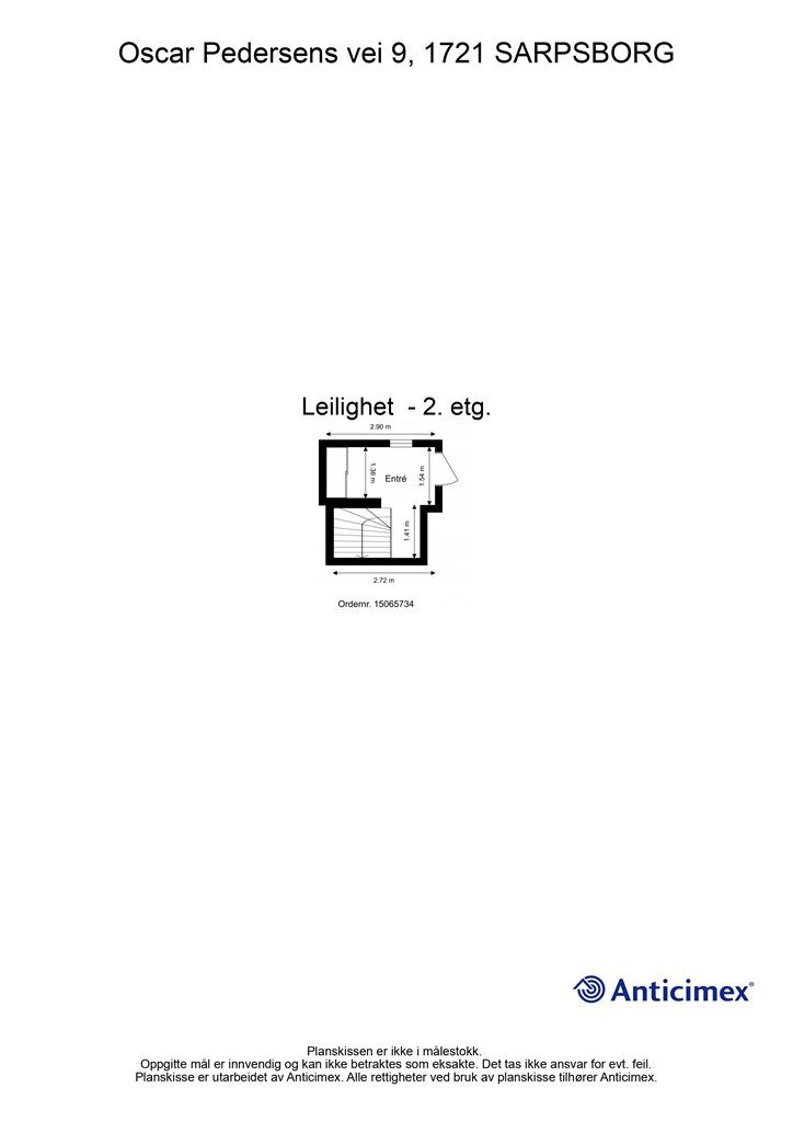 Veiledende skisse av leilighetens inngangsplan.