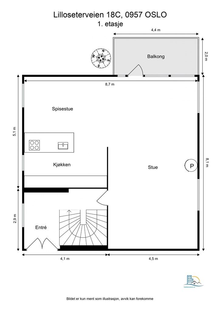 Plantegning 1. etasje.