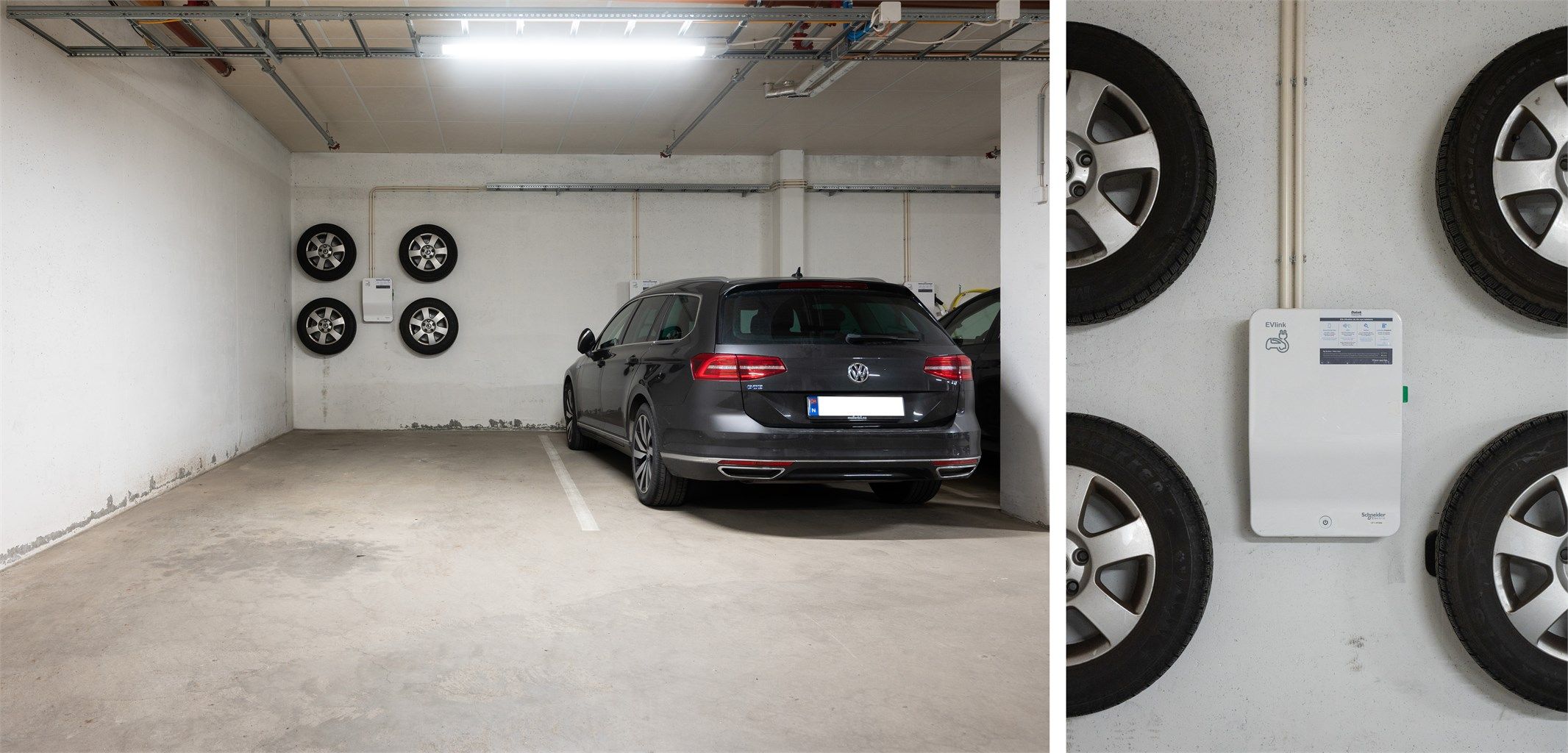 Det medfølger én parkeringsplass med elbil-lader i felles garasjeanlegg.