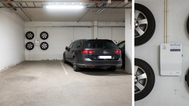 Det medfølger én parkeringsplass med elbil-lader i felles garasjeanlegg.