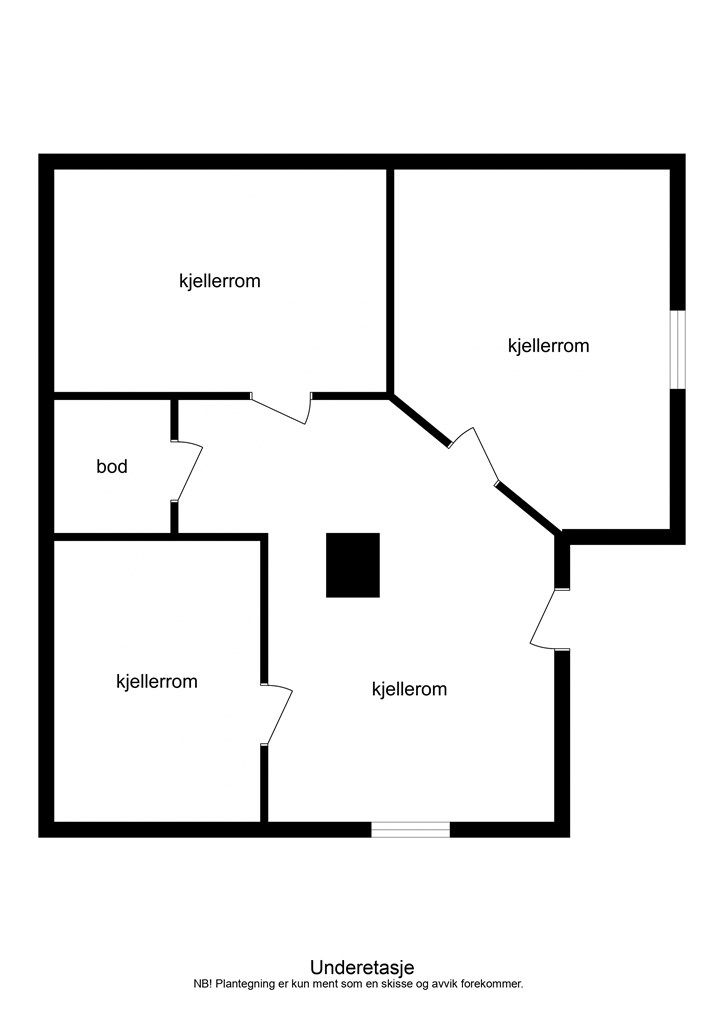 Underetasjen er innredet med flere kjellerrom som gir rikelig med lagringsplass.