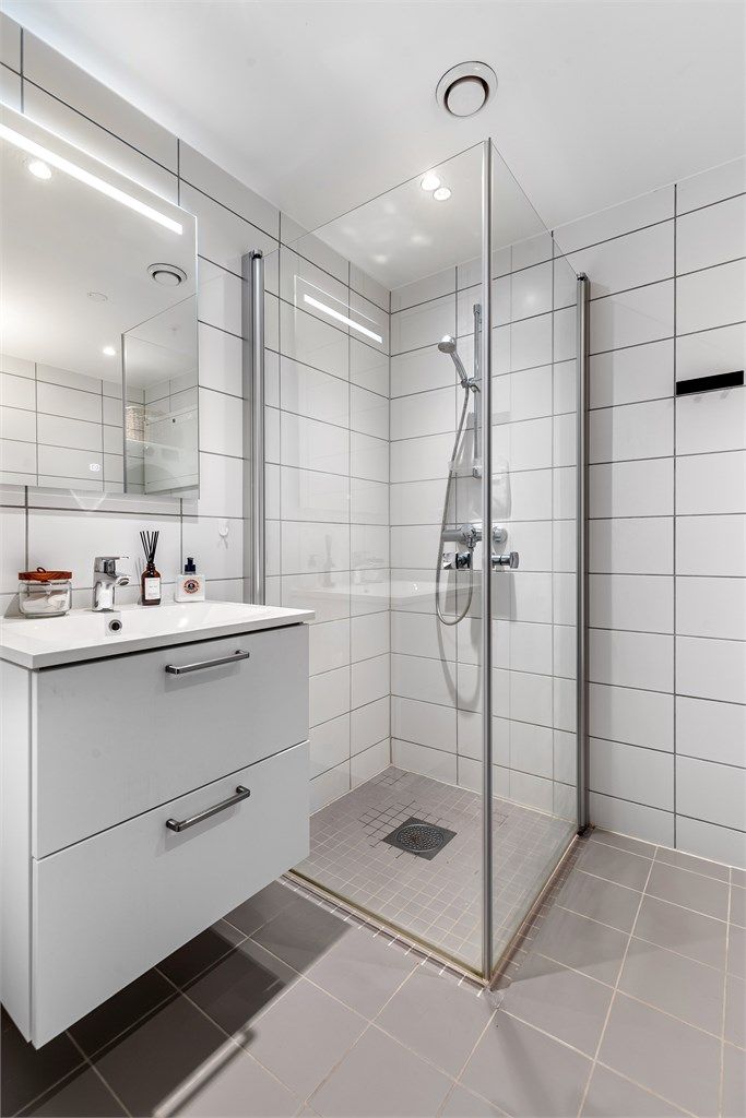 Pent flislagte bad med gulvvarme