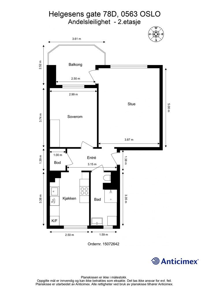 Plantegning, 2. etasje.