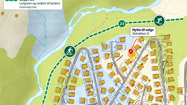 Kort vei fra hytta til løypetrasé